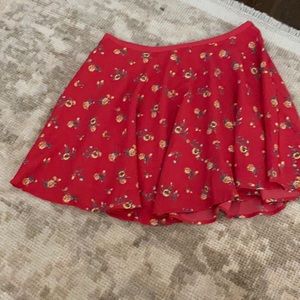 Forever 21 Red Flower Skirt